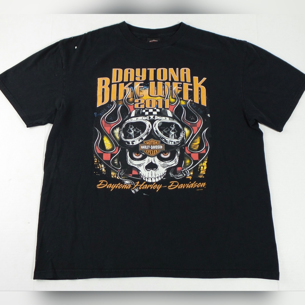 Harley Davidson 2011 Daytona Beach Bike Week Skull Goggles Eyes T-Shirt Size XL